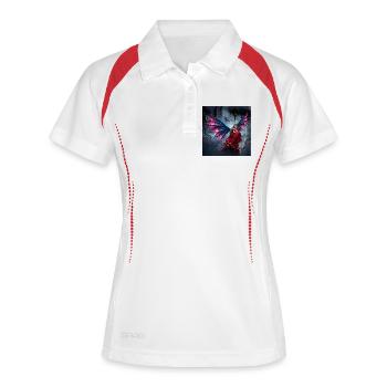 Winged fairy in red dress - Women's Polo breathable - white/navy - Front