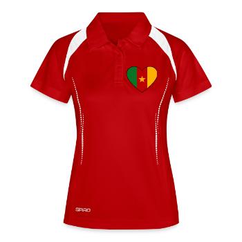 Cameroon Flag Heart - Women's Polo breathable - white/navy - Front