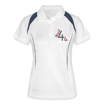 Woid4tla - Frauen Polo atmungsaktiv - Weiß/Navy - Vorne