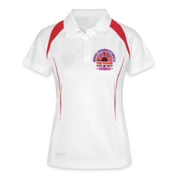 Ne sous-estimez jamais le pouvoir des femmes - bunt - Polo respirant Femme - blanc/marine - Devant