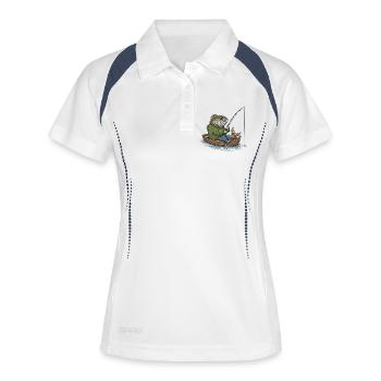 humor fishing Fish Fisherman - Women's Polo breathable - white/navy - Front