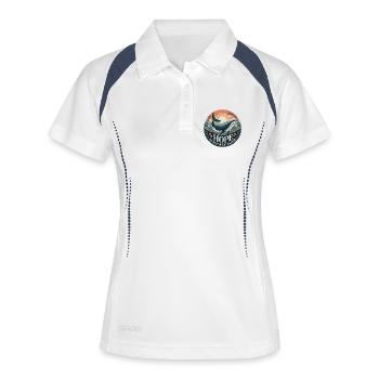 Hope/ Timmy der Wal in der Ostsee - Frauen Polo atmungsaktiv - Weiß/Navy - Vorne