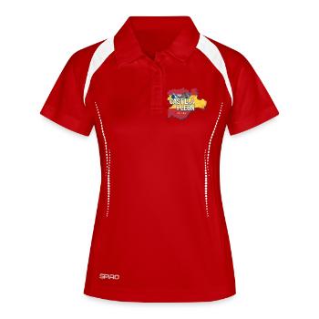 Kastilien und León Spanien Retro Region Souvenir - Frauen Polo atmungsaktiv - Weiß/Navy - Vorne