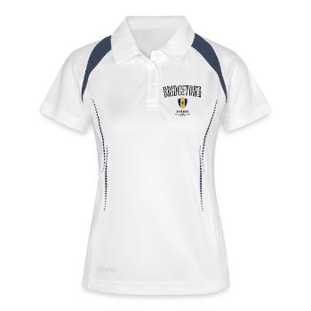 Souvenir de Bridgetown, Design élégant de Bridgetown - Polo respirant Femme - blanc/marine - Devant