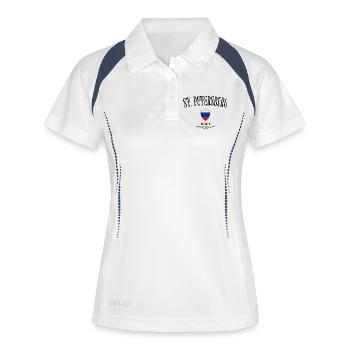 Souvenir de Saint-Pétersbourg, design élégant - Polo respirant Femme - blanc/marine - Devant