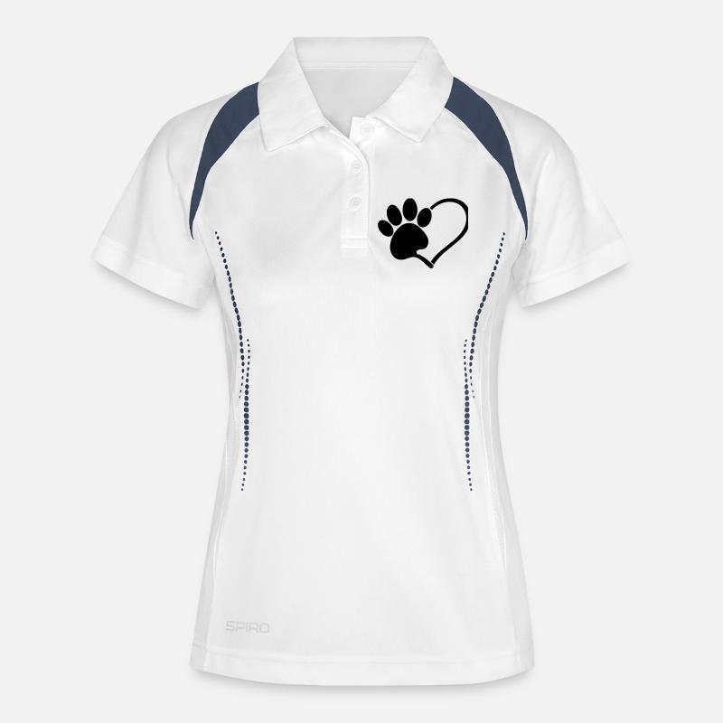Dogs Love - Women's Polo breathable - white/navy