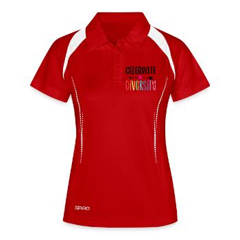 Mois de la Fierté LGBT - Célébrer la diversité - Polo respirant Femme - blanc/marine - Devant