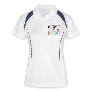 Mois de la Fierté LGBT - Célébrer la diversité - Polo respirant Femme - blanc/marine - Devant