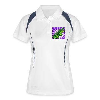 crocodile - Polo respirant Femme - blanc/marine - Devant