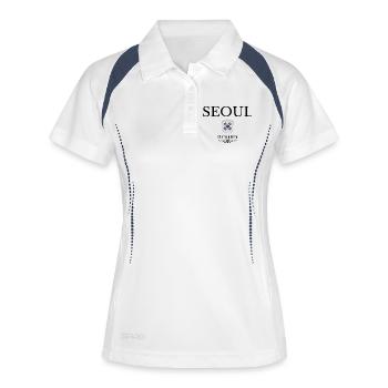 Souvenir de Séoul, design élégant Séoul - Polo respirant Femme - blanc/marine - Devant