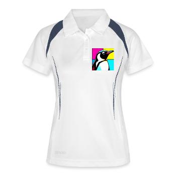 pingouin - Polo respirant Femme - blanc/marine - Devant