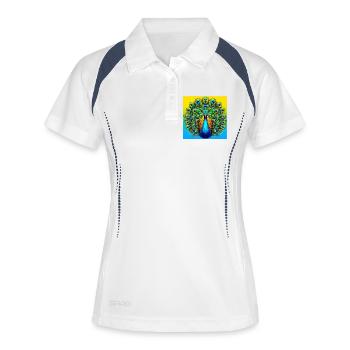 paon - Polo respirant Femme - blanc/marine - Devant