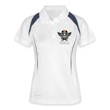 Dirty Hands Crew – Mechanic Skull - Women's Polo breathable - white/navy - Front
