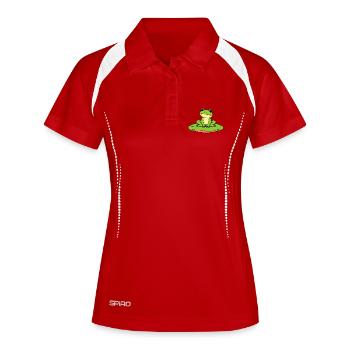 Cute Frog - Polo respirant Femme - blanc/marine - Devant