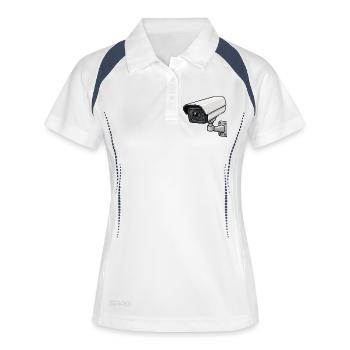 Illustration de caméra de sécurité - Polo respirant Femme - blanc/marine - Devant