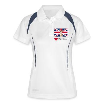 LUVMYWHIPPET (Noir) - Polo respirant Femme - blanc/marine - Devant