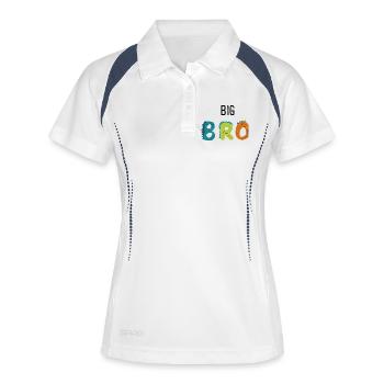 großer Bruder - Frauen Polo atmungsaktiv - Weiß/Navy - Vorne