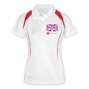 PURPLEWHIPPET (Pink) - Frauen Polo atmungsaktiv - Weiß/Navy - Vorne