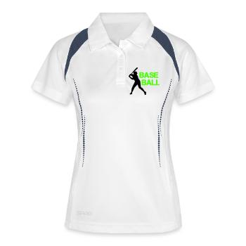 Police Grunge Néon de Baseball - Polo respirant Femme - blanc/marine - Devant