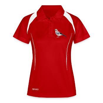 Realistischer Eichelhäher - Frauen Polo atmungsaktiv - Weiß/Navy - Vorne