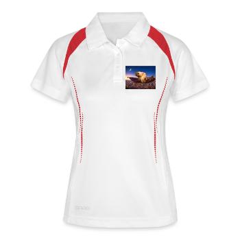 Chico 11: Chico in Aladdin - Frauen Polo atmungsaktiv - Weiß/Navy - Vorne