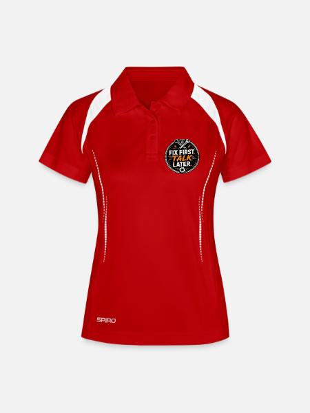 Fix First, Talk Later – Mechanic Tee - Women's Polo breathable - white/navy