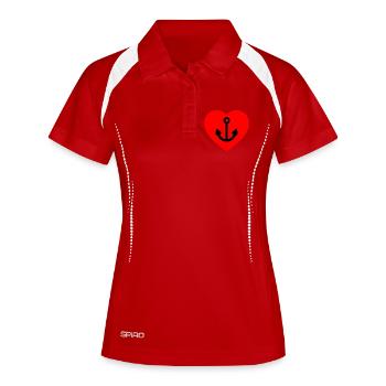 Voile - Polo respirant Femme - blanc/marine - Devant