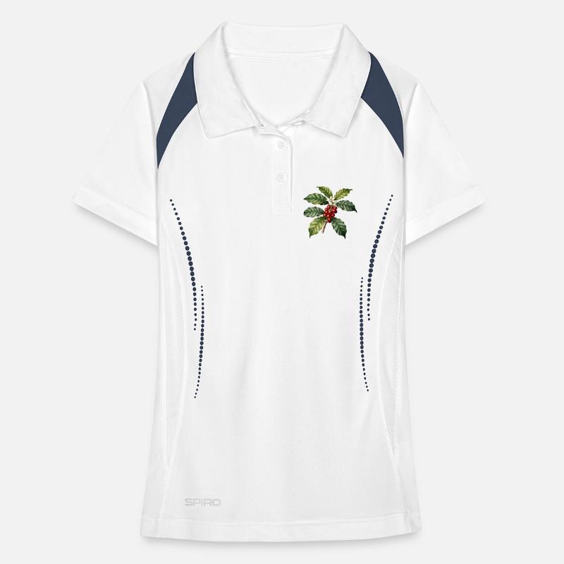 Illustrated Botanical Coffee Tree Women's Polo breathable