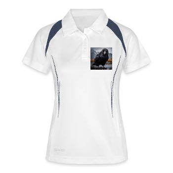 Dunkle Krähe im Feuchtgebiet - Frauen Polo atmungsaktiv - Weiß/Navy - Vorne