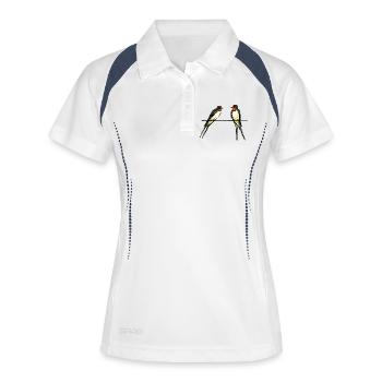Schwalben - Frauen Polo atmungsaktiv - Weiß/Navy - Vorne