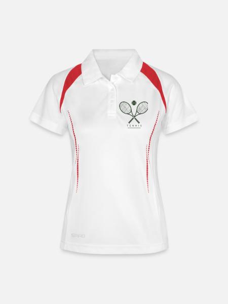 Crossed tennis racket design - Women's Polo breathable - white/navy