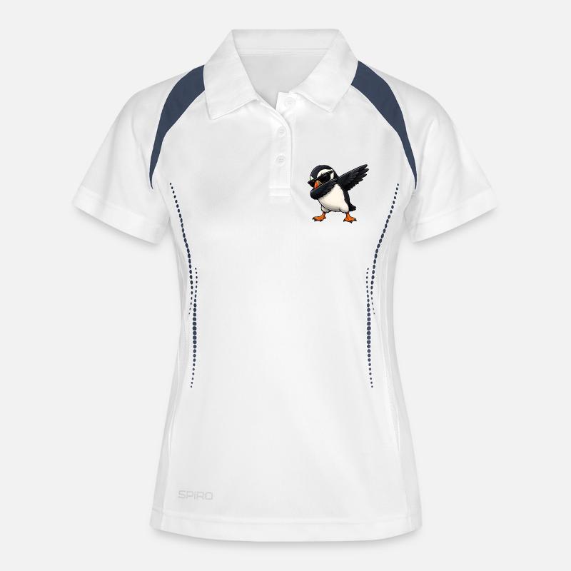 Dabbing puffins - Women's Polo breathable - white/navy