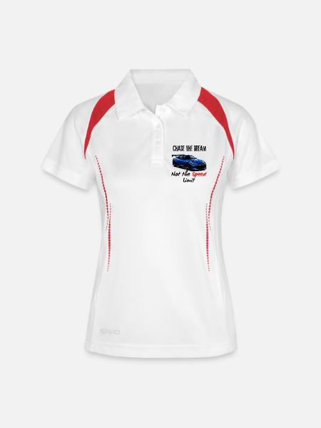 Für Geschwindigkeit gebaut - Frauen Polo atmungsaktiv - Weiß/Navy