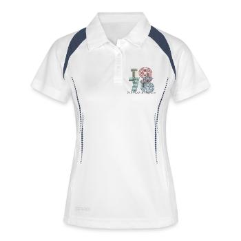50e anniversaire 1976 - Polo respirant Femme - blanc/marine - Devant