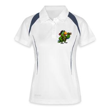 Oiseau pirate avec lunette de repérage - Polo respirant Femme - blanc/marine - Devant