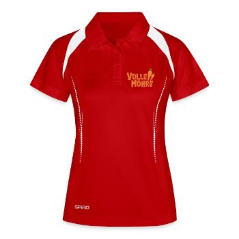 Volle Möhre Karotten-Statement - Frauen Polo atmungsaktiv - Weiß/Navy - Vorne