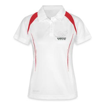 Nachwuchstalent Fußball Spruch Shirt - Frauen Polo atmungsaktiv - Weiß/Navy - Vorne
