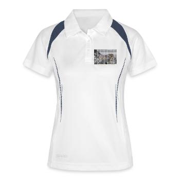 Cinque Terre Vernazza in Italien Vintage Souvenir - Frauen Polo atmungsaktiv - Weiß/Navy - Vorne