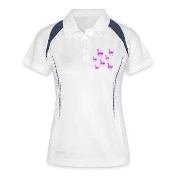 félin - Polo respirant Femme - blanc/marine - Devant