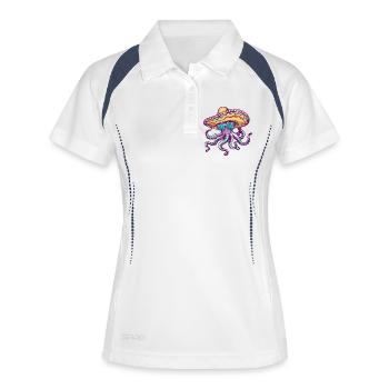 Oktopus Lustig Sombrero - Frauen Polo atmungsaktiv - Weiß/Navy - Vorne