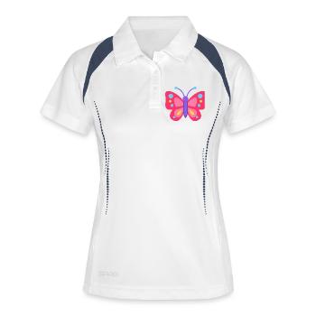 Rêve de papillon coloré - Polo respirant Femme - blanc/marine - Devant