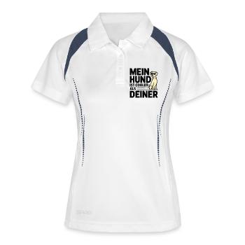 Mein Hund ist cooler als deiner - Frauen Polo atmungsaktiv - Weiß/Navy - Vorne