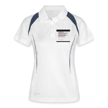 FERTIGKEITEN: PROMPT-KI 99 % - Frauen Polo atmungsaktiv - Weiß/Navy - Vorne