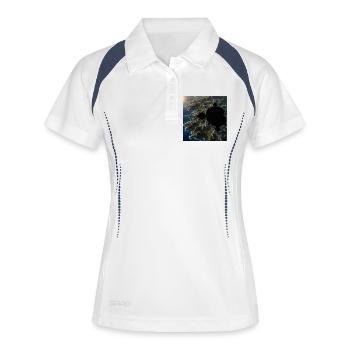 Fractale marine au-dessus de la côte - Polo respirant Femme - blanc/marine - Devant