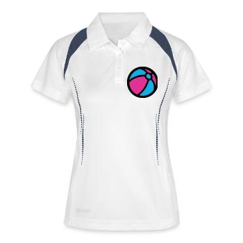 Icône d’été de plage de water-polo - Polo respirant Femme - blanc/marine - Devant