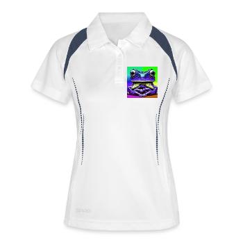 Frosch - Frauen Polo atmungsaktiv - Weiß/Navy - Vorne