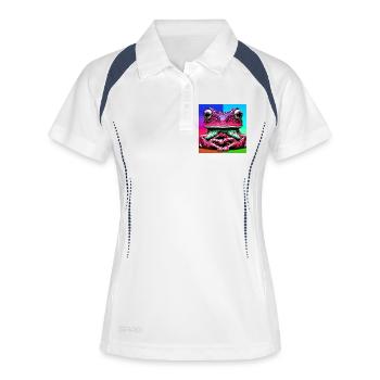Frosch - Frauen Polo atmungsaktiv - Weiß/Navy - Vorne