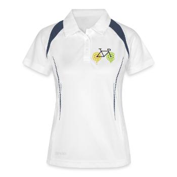 bike lemon - Frauen Polo atmungsaktiv - Weiß/Navy - Vorne