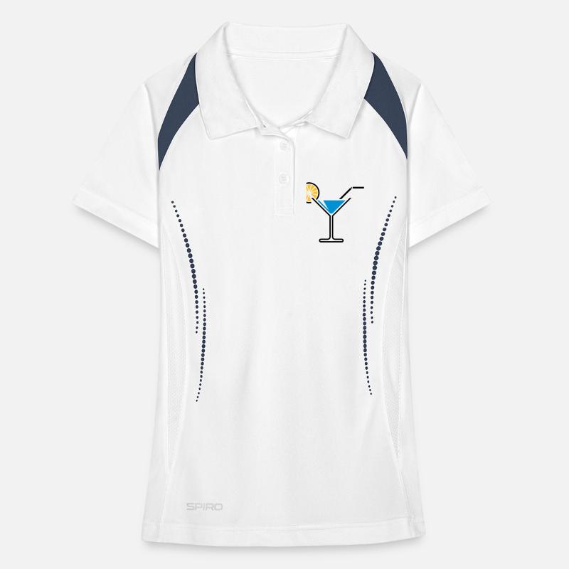Cocktail / Cocktailglas / Martini + (Hellblau) Frauen Polo atmungsaktiv