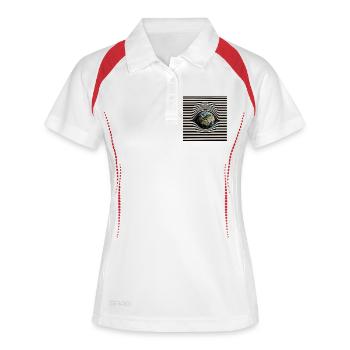 Earth in Optical Wave Pattern - Women's Polo breathable - white/navy - Front